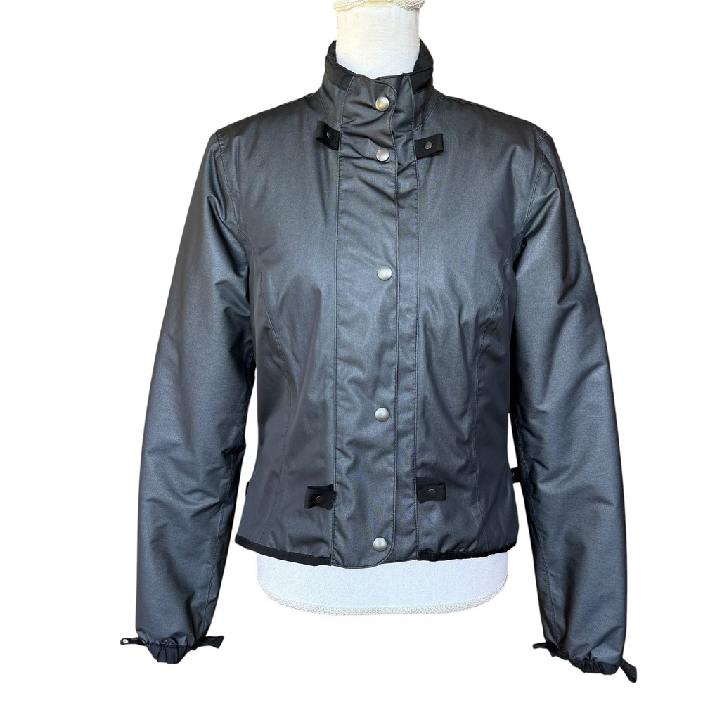 BMW Motorrad AirShell Jacket Gray Snap Front Motorcycle Liner Women 38 US 8R